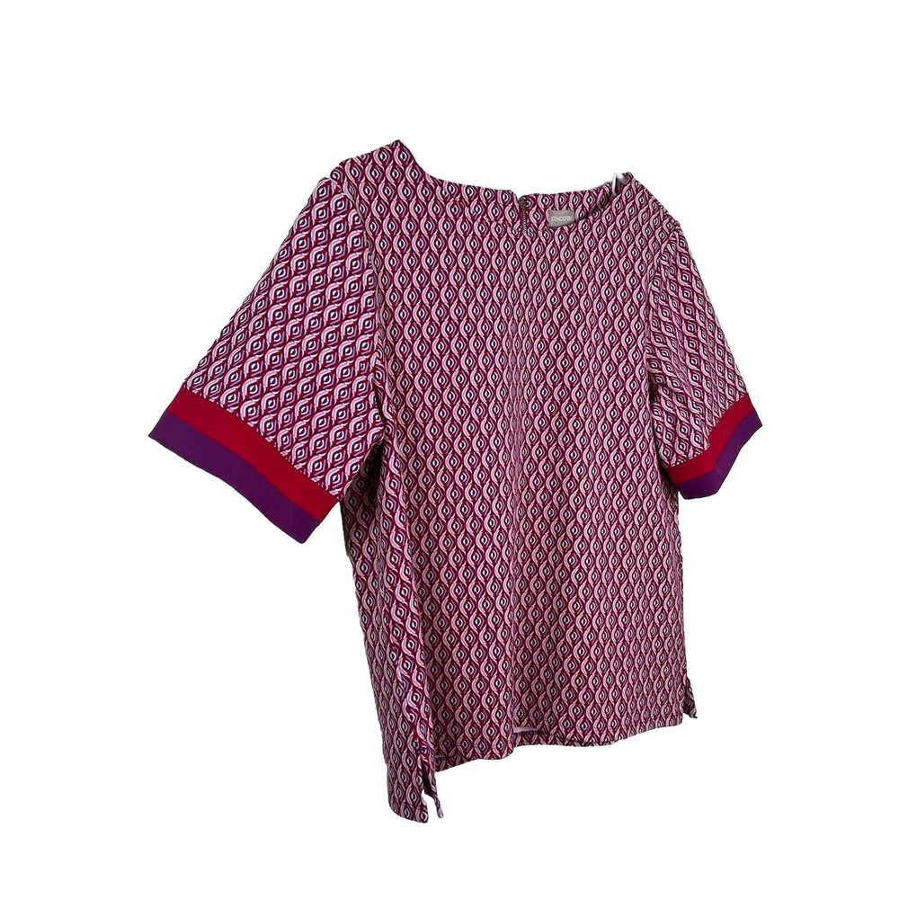 Chicos Color Block Art Print Patterned blouse  1 Top M 6 8
